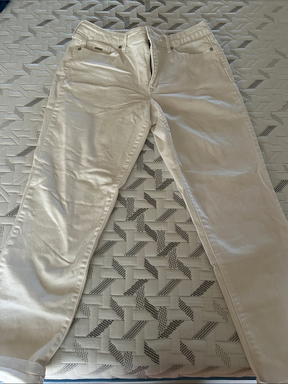 Nine West Cream Cropped Skinny Pants